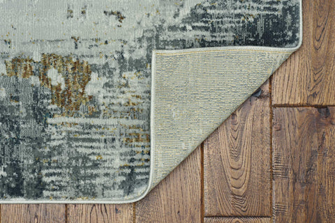 Image of 26" X 83" Grey Polypropylene and Polyester Rug