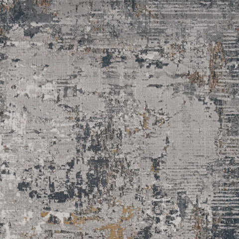 Image of 26" X 83" Grey Polypropylene and Polyester Rug