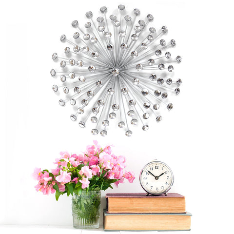 Image of Silver Acrylic Burst Metal Wall Decor