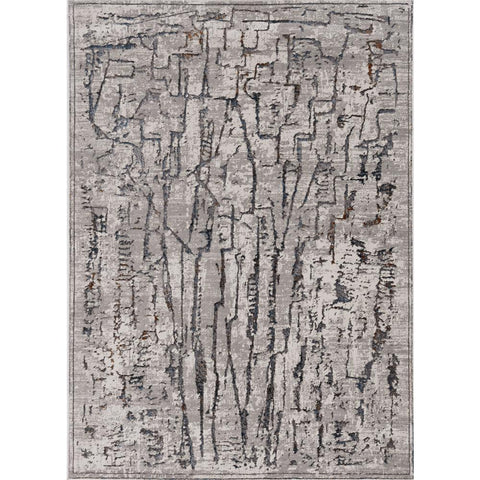 Image of 63" X 91" Grey Polyester Rug