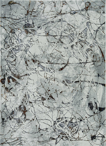 Image of 39" X 55" Ivory or Grey Polyester Rug