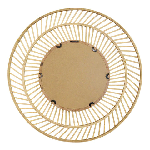 Image of 31.5" Boho Casual Woven Wicker Wall Mirror