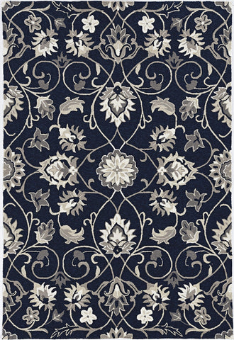 Image of 39" X 63" Navy Polypropelene Rug