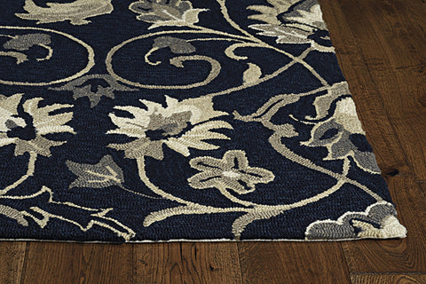 Image of 39" X 63" Navy Polypropelene Rug