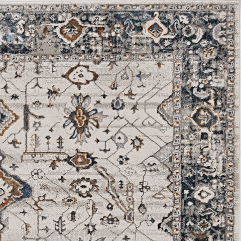 Image of 63" X 91" Ivory or Grey Polyester Rug