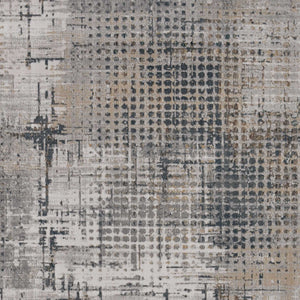 79" X 114" Grey Polypropylene and Polyester Rug