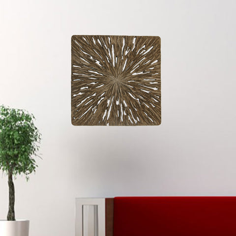 Image of 1" x 19" x 19" Brown Square Rotten Wood Wall Decor