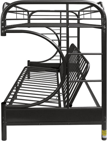 Image of 78" X 41" X 65" Twin Over Full Black Metal Tube Futon Bunk Bed