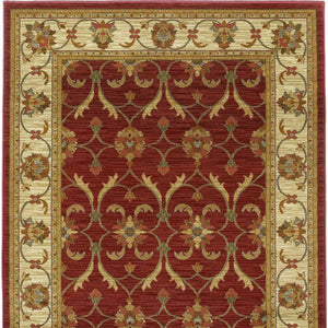 94" X 118" Red or Ivory Polypropylene Rug