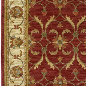 94" X 118" Red or Ivory Polypropylene Rug