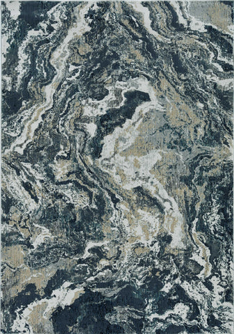 Image of 39" X 55" Grey Polypropylene and Polyester Rug