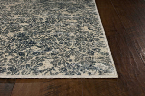 Image of 5 x 7 Viscose Ivory or Blue Area Rug