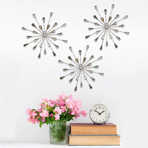 Acrylic Burst Silver Metal Wall Decor