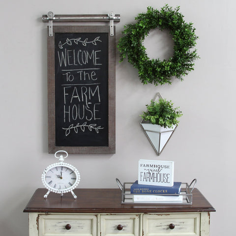 Image of Farmhouse Metal Chalkboard Wall Decor