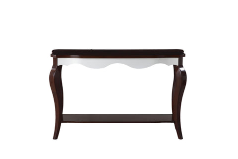 Image of 17" X 48" X 30" Walnut White Wood Sofa Table