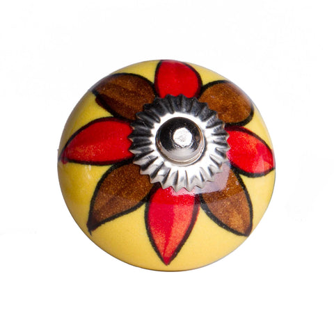 Image of 1.5" x 1.5" x 1.5" Ceramic/Metal Multicolor 12 Pack Knob