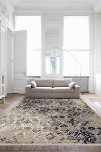 63" X 91" Ivory or Beige Polypropylene Rug