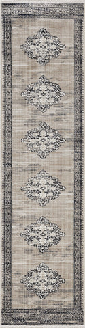 Image of 63" X 91" Sand or Charcoal Polypropylene Rug