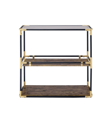 Image of 44" X 16" X 28" Black Solid Wood Leg Console Table