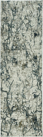 Image of 26" X 83" Ivory or Mist Polypropelene or Viscose Rug