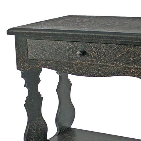 Image of 14" x 28" x 29" Black, 1 Drawer, Vintage, Wooden - Accent Table