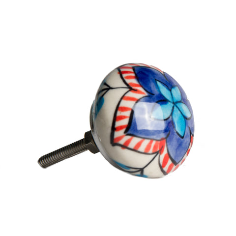 Image of 1.5" x 1.5" x 1.5" Ceramic/Metal Multicolor 12 Pack Knob