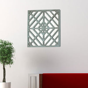 1.25" x 23.25" x 23.25" Blue, Mirrored, Square, Wooden - Wall Decor