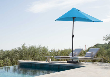 110" X 10" Blue iron Side Wall Umbrella