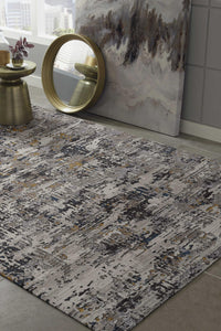 47" X 65" Grey Polyester Rug