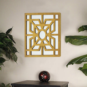 1.25" x 23.25" x 23.25" Bright Gold, Mirrored, Wooden - Wall Decor