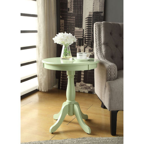 Image of 18" X 18" X 22" Light Green Solid Wood Leg Side Table