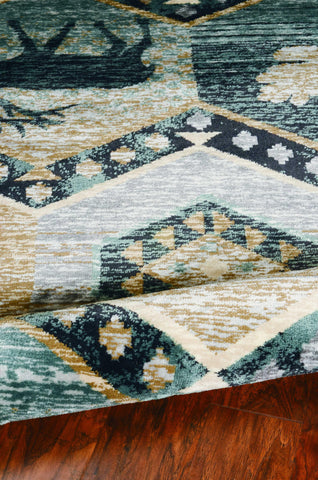 Image of 63" X 91" Seafoam Polypropelene Rug