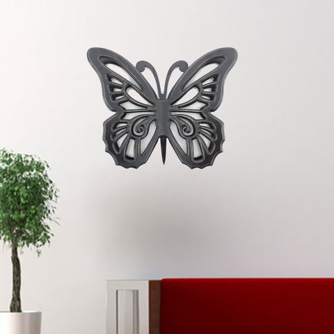 Image of 18.5" x 23.25" x 4.25" Black, Rustic, Butterfly, Wooden - Wall Decor