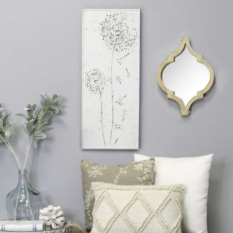 Image of Floral Dandelion Metal Panel Wall Decor