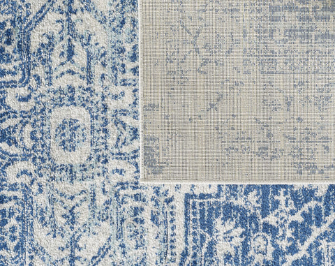 Image of 81" X 144" Ivory or Blue Polypropelene Rug