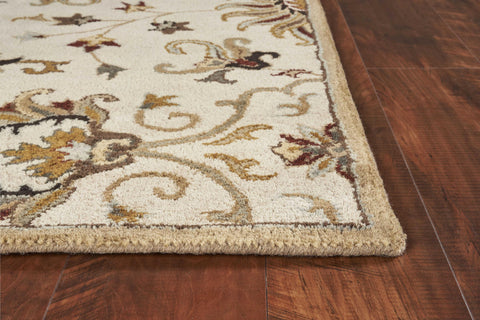 Image of 63" X 91" Ivory or Blue Polypropelene Rug