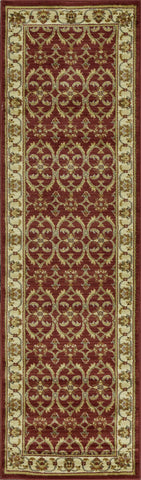 Image of 63" X 91" Red or Ivory Polypropylene Rug