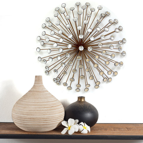 Image of Bronze Acrylic Burst Metal Wall Decor