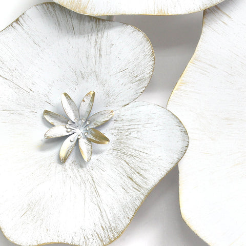 Image of Angelic White Metal Lily Pad Wall Decor