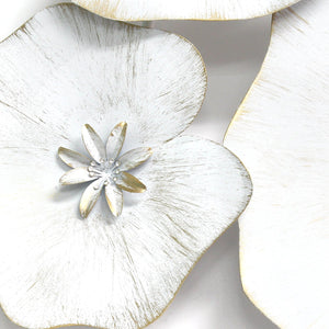 Angelic White Metal Lily Pad Wall Decor