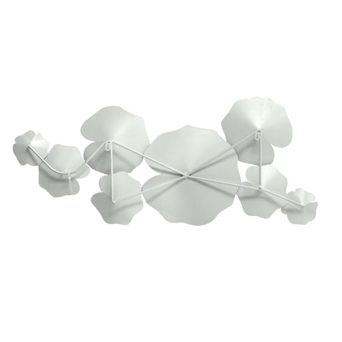 Image of Angelic White Metal Lily Pad Wall Decor