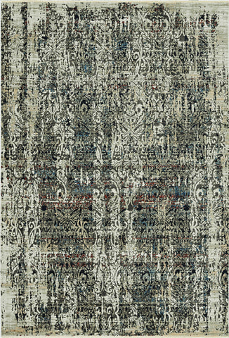 Image of 47" X 65" Grey Polyester Rug