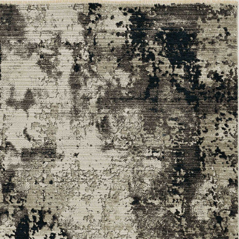 Image of 27" X 91" Ivory or Charcoal Polyester Rug