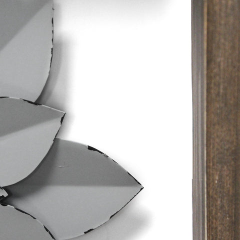 Image of Grey Metal &amp;amp; Wood Framed Wall Flower