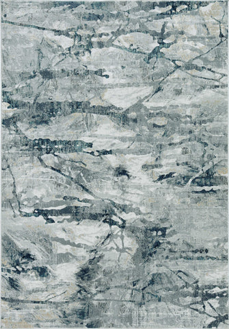 Image of 39" X 55" Grey Polypropylene and Polyester Rug