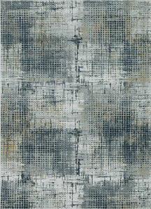 39" X 55" Grey Polypropylene and Polyester Rug