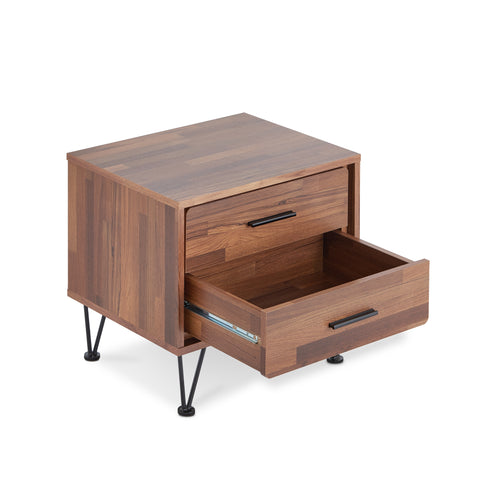 Image of 19.69" X 15.75" X 17.93" Walnut Particle Board Nightstand