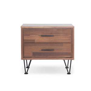 19.69" X 15.75" X 17.93" Walnut Particle Board Nightstand