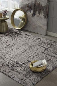 63" X 91" Ivory or Grey Polyester Rug