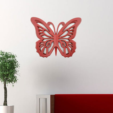 Image of 18.5" x 23" x 4" Red, Rustic Butterfly, Wooden - Wall Decor